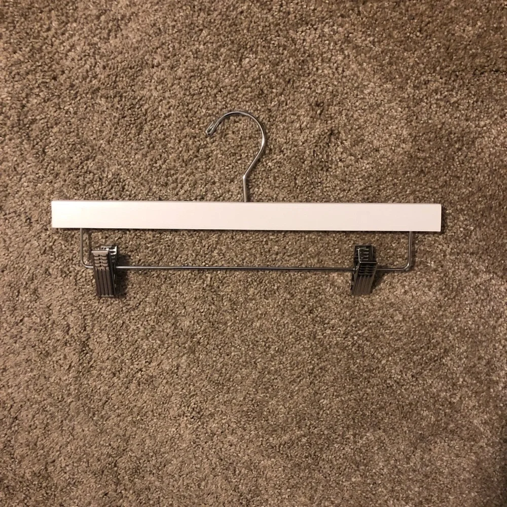 Container Store White Wooden Pants Hanger Pack of 5
